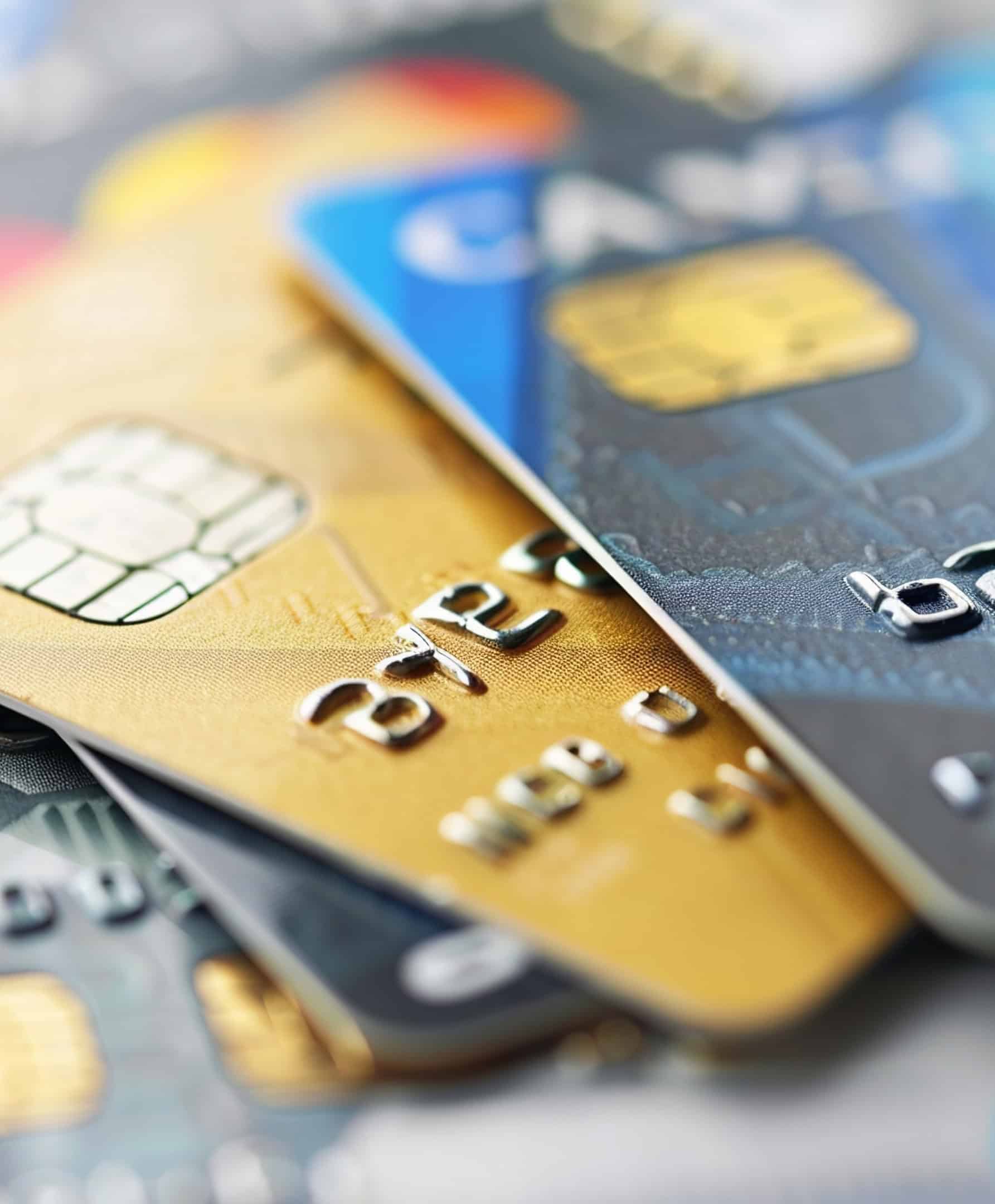 Tarjetas de crédito y débito con chips EMV, representativas del sector de pagos.